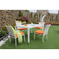 Weather Resistant Poly Rattan Stackable Coffee Dining Set